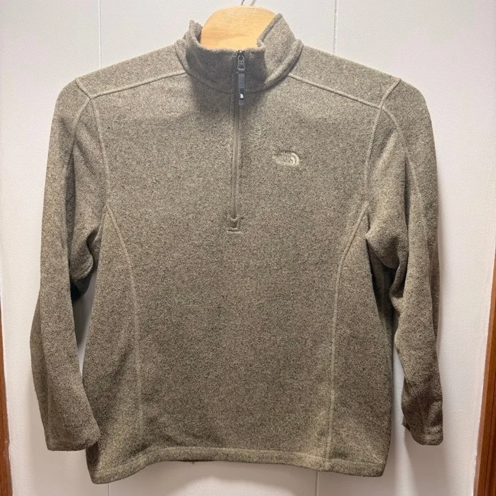 The North Face Gordon Lyons Mens XL Brown Heather Quarter Zip Fleece Pullover